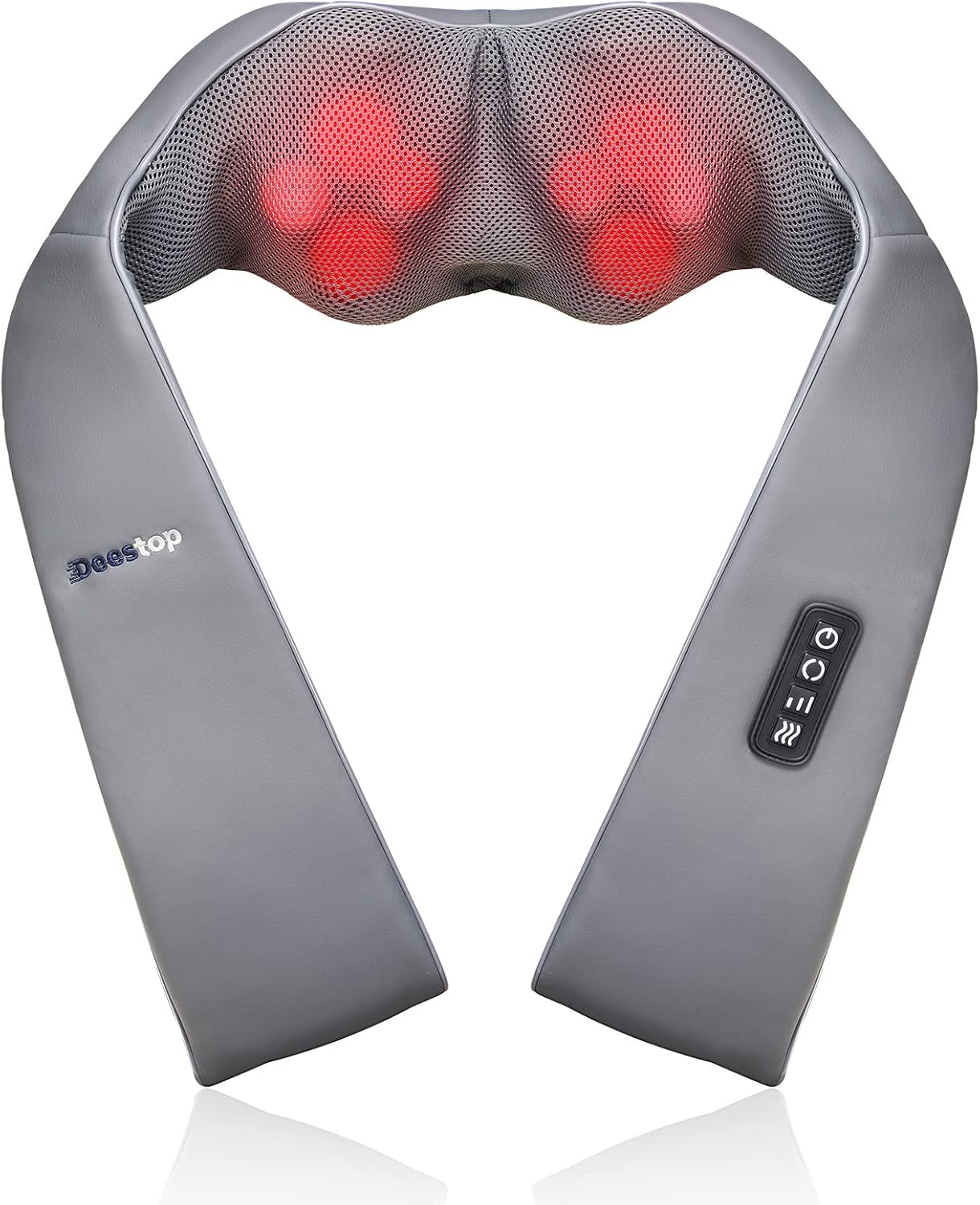 Shiatsu Neck and Back Massager with Heat, Electric Shoulder Massager Deep Tissu Kneading Massage Pillow