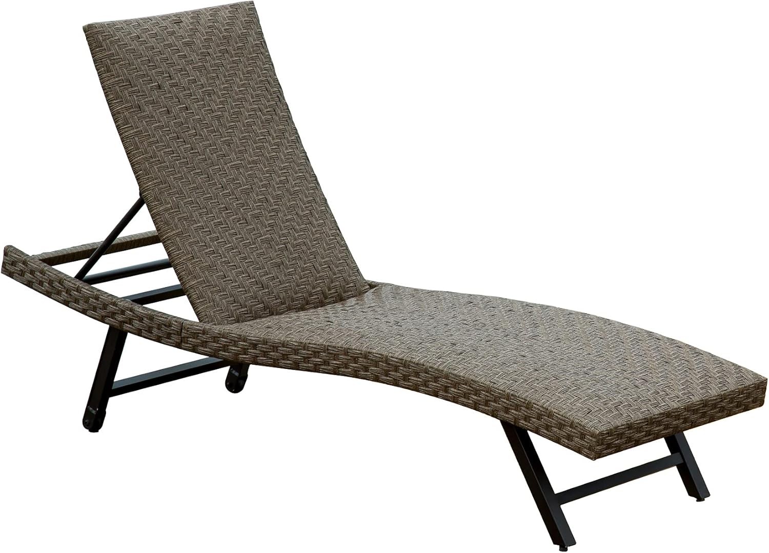 Outdoor Chaise Lounge（2021 New）- Aluminum Wicker Padded Lounge Chairs with Wheels,Adjustable Back and Quick Dry Foam,for Patio,Poolside,Yard,Garden