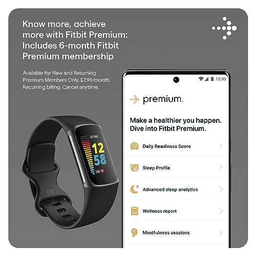 Fitbit Charge 5 Advanced Health & Fitness Tracker with Built-in GPS, Stress Management Tools, Sleep Tracking, 24/7 Heart Rate and More