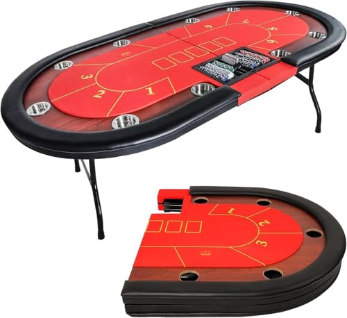 Premium 84" Poker Table Foldable with Chips Tray