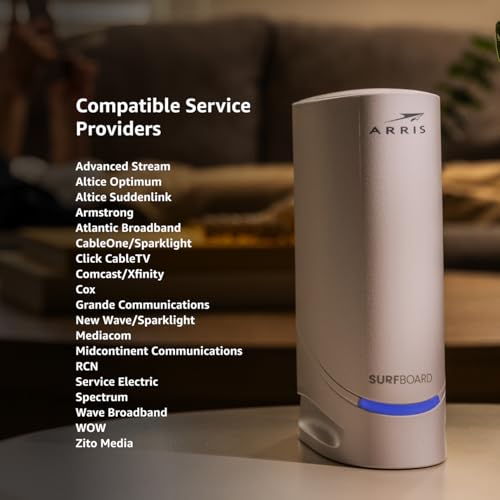 ARRIS (S34) - Cable Modem - Fast DOCSIS 3.1 Multi-Gigabit Cable Modem, for Comcast Xfinity, Cox, Spectrum & More, 2.5 Gbps Max Internet Speeds