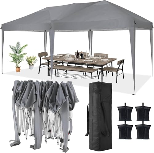 COBIZI Canopy 10x20 Pop Up Canopy Tent with 6 Sidewalls Party Tents for Parties Weddings Backyard Waterproof Canopy Outdoor Commercial Canopy Event