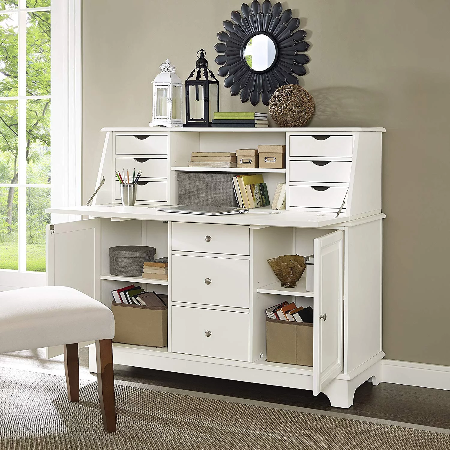 Crosley Furniture Sullivan Secretary Desk White