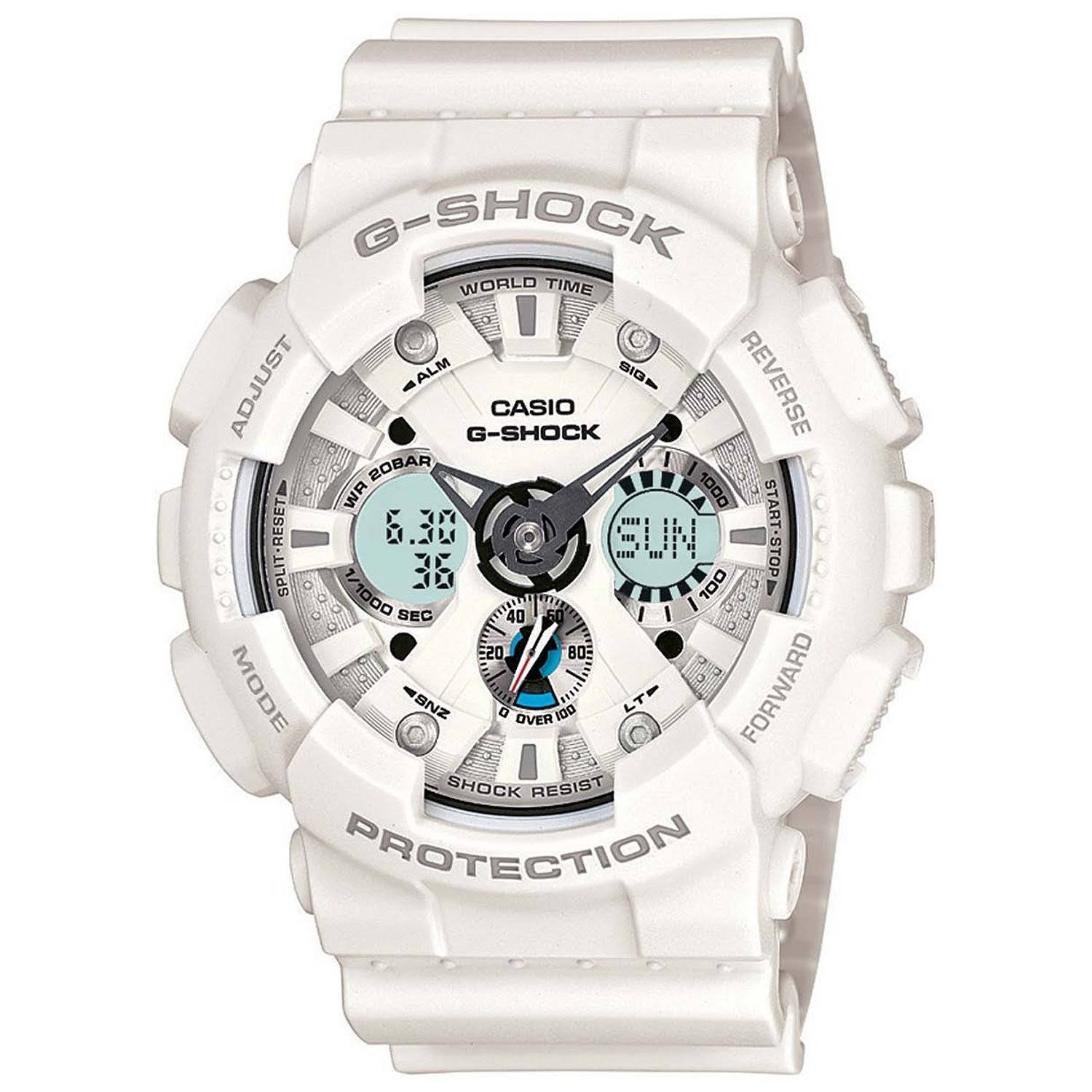 Casio Ga120a-7a White G-Shock Analog Digital Anti-magnetic