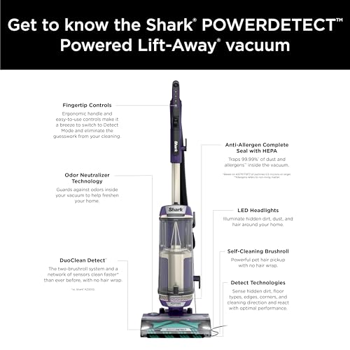 Shark Upright Vacuum, Stratos with DuoClean PowerFins, HairPro, Powered Lift-Away, Self-Cleaning Brushroll, & Odor Neutralizer Technology, Navy