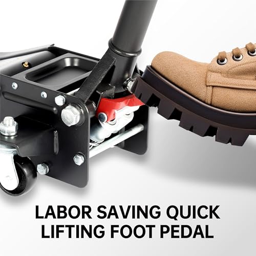 3-Ton (6600lbs) Low-Profile Dual Pistons Heavy-Duty Steel Racing Floor Jack with Quick Lift Hydraulic Pump