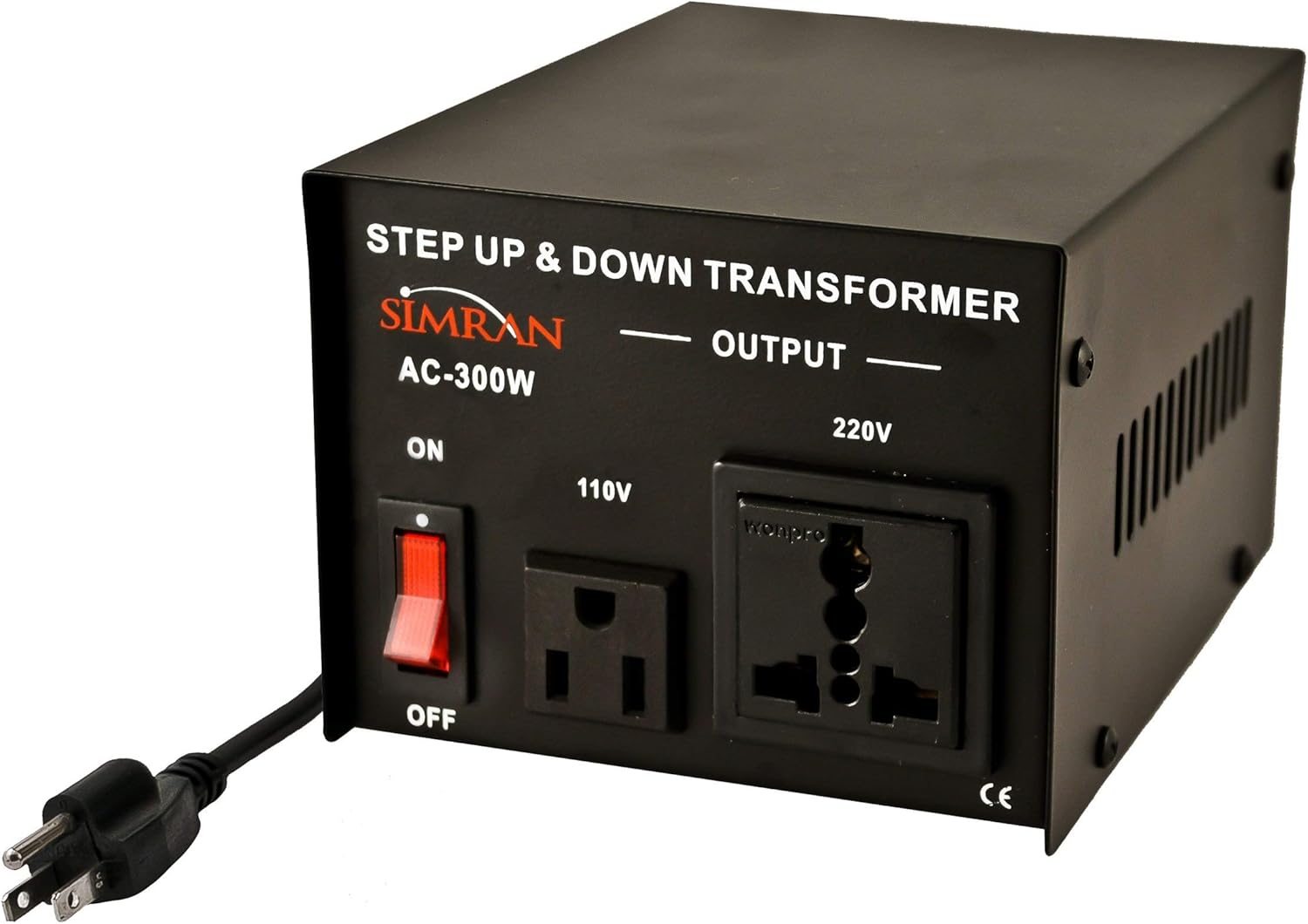 Simran AC-1500 Voltage Power Converter Step up Down Transformer 110 Volt 220 Volt, 1500 Watt, Black