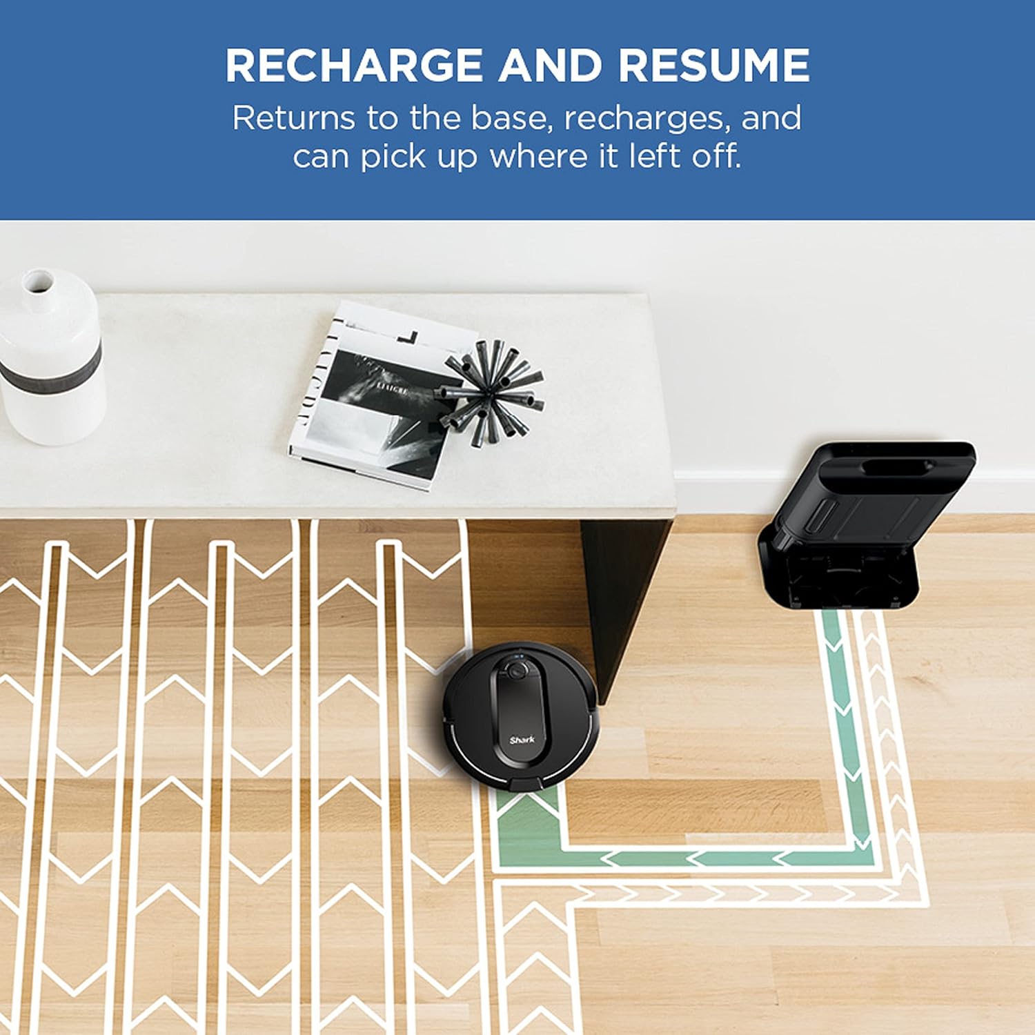 Shark RV1001AE IQ Robot Self-Empty XL, Robot Vacuum with IQ Navigation, Home Mapping, Self-Cleaning Brushroll, Wi-Fi Connected, Works with Alexa