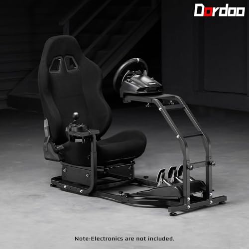 Dardoo G29 Racing Simulator Cockpit with Adjustable Race Seat Fits for Logitech G920 G923, Thrustmaster T150 T300RS GT Racing Steering Wheel Stand