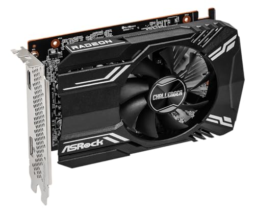 ASRock AMD Radeon RX 6400 Challenger ITX 4GB GDDR6 0dB Silent Cooling 16 Gbps Graphics Card 8K 64bit 7680 x 4320 HDMI DisplayPort PCI Express 4.0