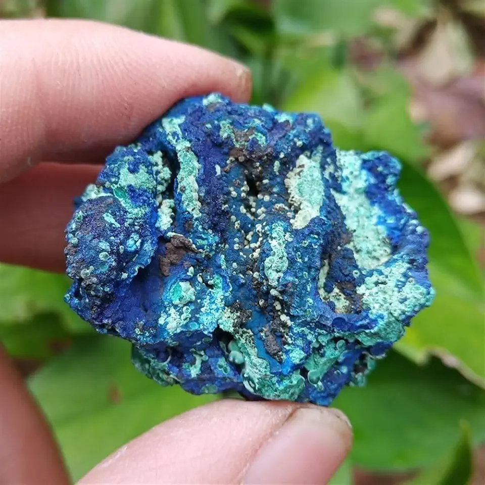 Natural Azurite Malachite Geode Crystal Mineral Specimen Reiki Healing Stone Collectible Spiritual Products Ornaments (Size : 85-110g)