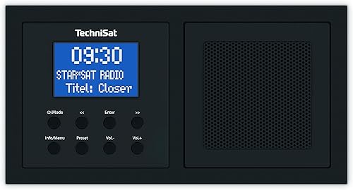 TechniSat DIGITRADIO UP 1 - DAB+ Unterputzradio zur Anbringung in jeder Doppel Unterputzdose (DAB, UKW, Bluetooth-Empfang, dimmbares LCD-Display