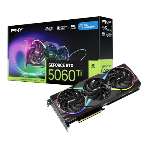 PNY NVIDIA GeForce RTX&trade; 5060 Ti 16GB Overclocked Dual Fan Graphics Card (DLSS 4, PCIe&reg; 5.0, HDMI&reg;/DP 2.1, 2-Slot)