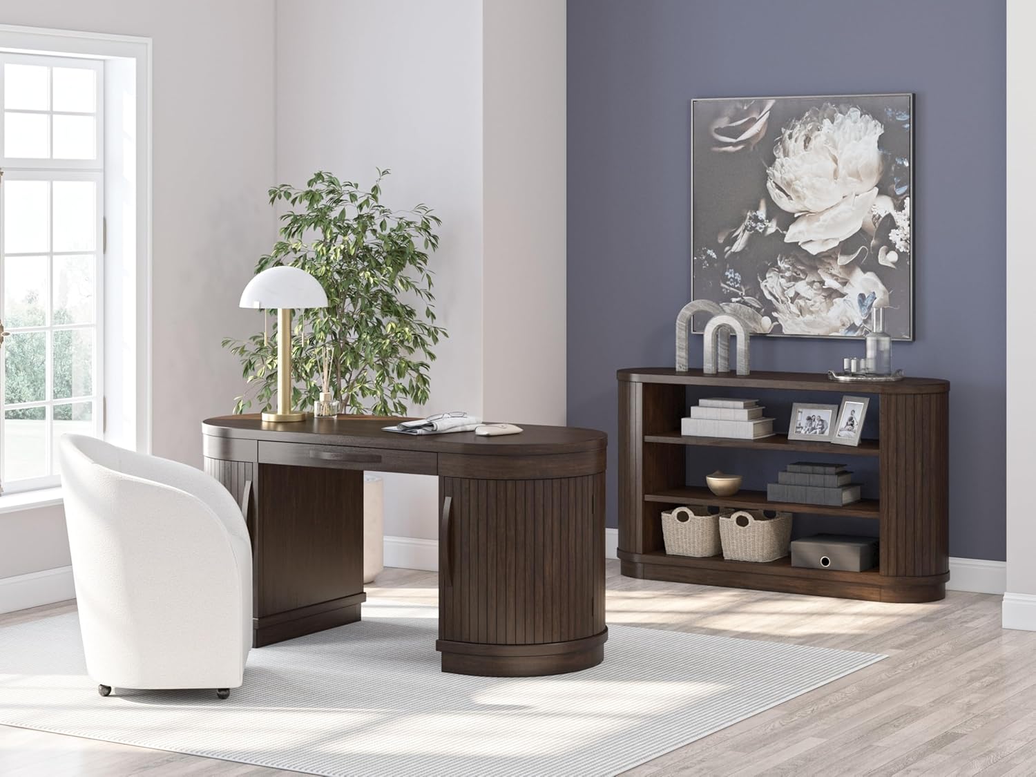Signature Design by Ashley Korestone Home Office Desk, 63" W x 26" D x 30" H, Dark Brown