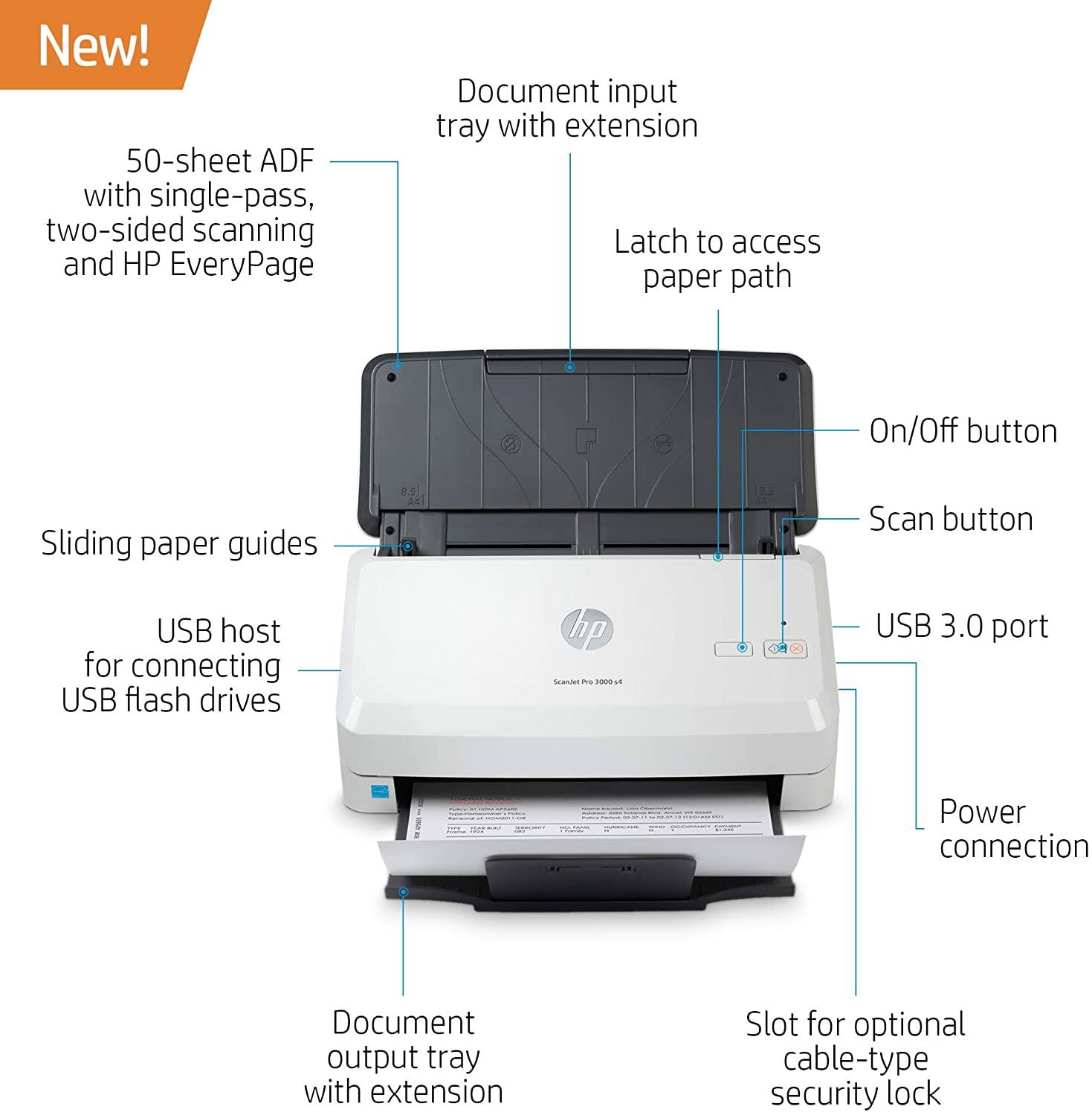HP Scanjet Pro 3000 S4 Sheet-feed Scanner