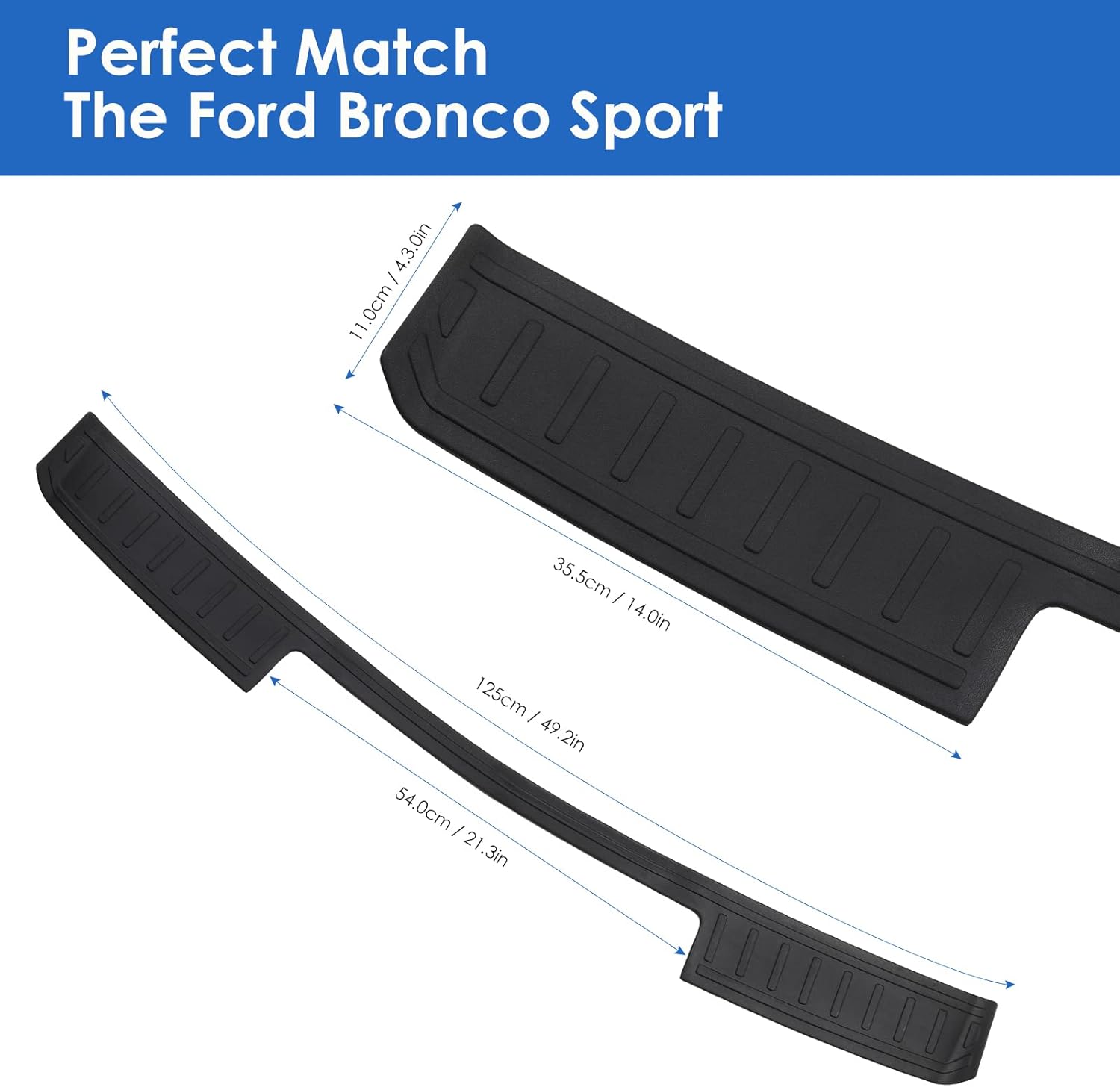 Car Bumper Guard Compatible with 2021 2022 Ford Bronco Sport Accessories Scratch Resistant Exterior Rear Trunk Door Entry Protective Mat Black