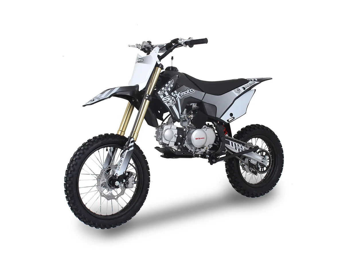 SYX MOTO Whip 125cc 4-Stroke Gas Powered Kick Start Dirt Bike off Road, New, Black/White