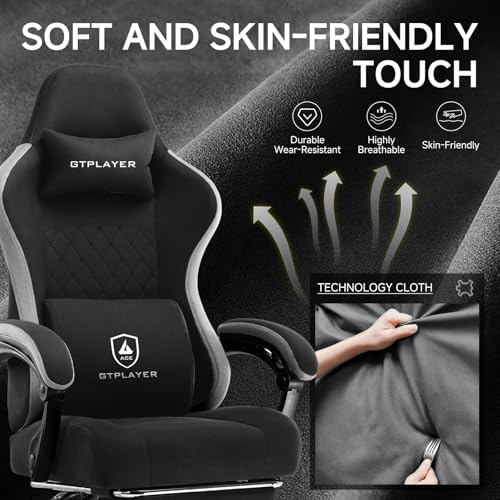 GTPLAYER Office Chair, Gaming Computer Desk Fabric Chair with Footrest