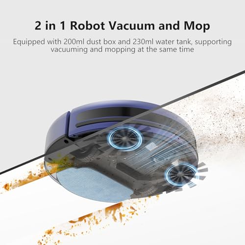 Robot Vacuum and Mop Combo, Automatic Slef-Cleaning Robotic Vacuum Cleaner for Pet Hair, Smart 2 in 1 Mopping Robot Vacuum with Schedule