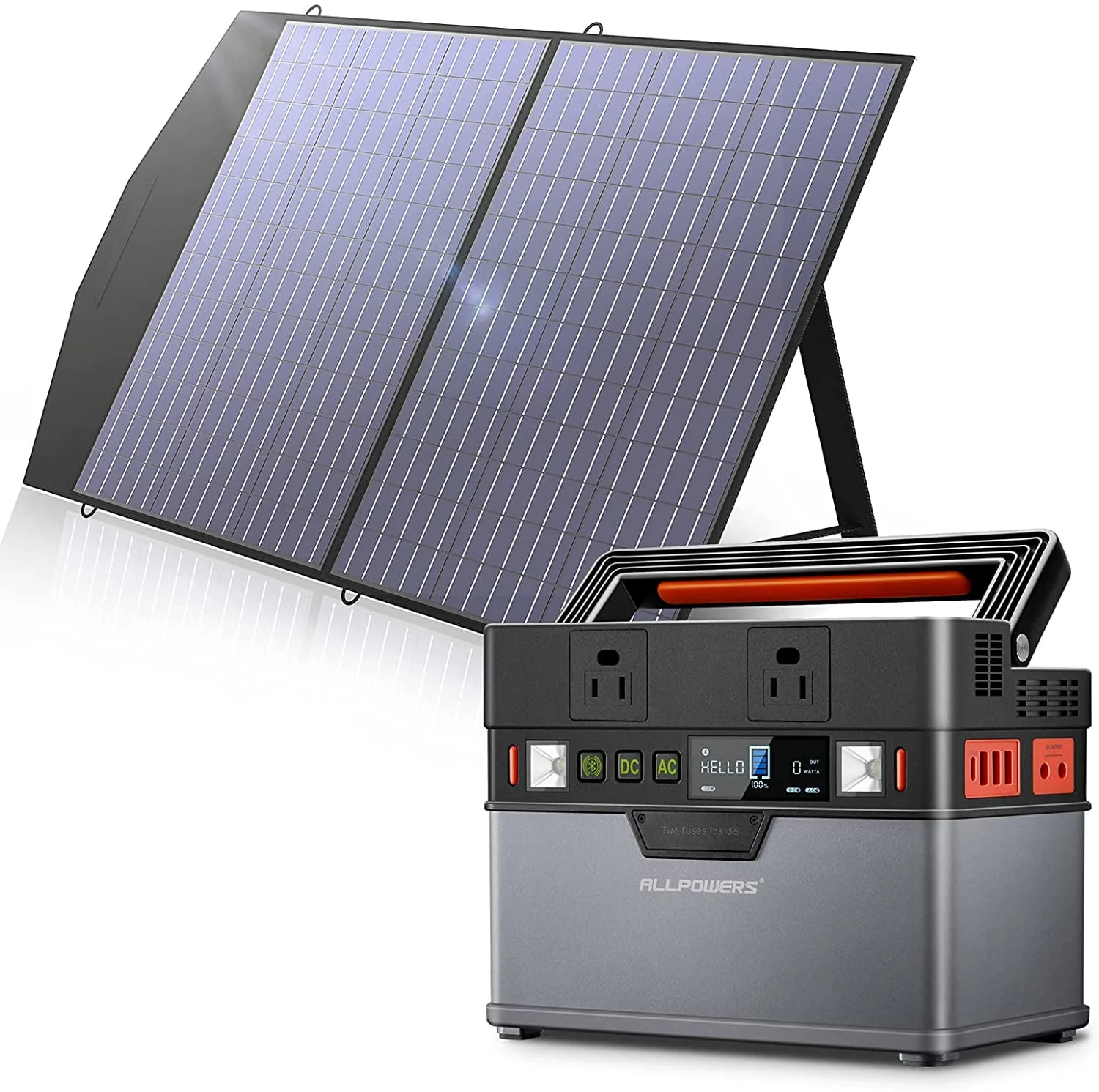 ALLPOWERS 288Wh 300W Portable Power Station with 100W Foldable Solar Panel, S300 Solar Generator Kit