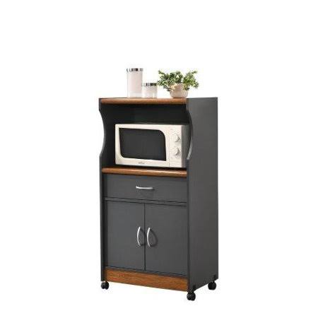 Hodedah Microwave Kitchen Cart, Multiple Colors, Gray