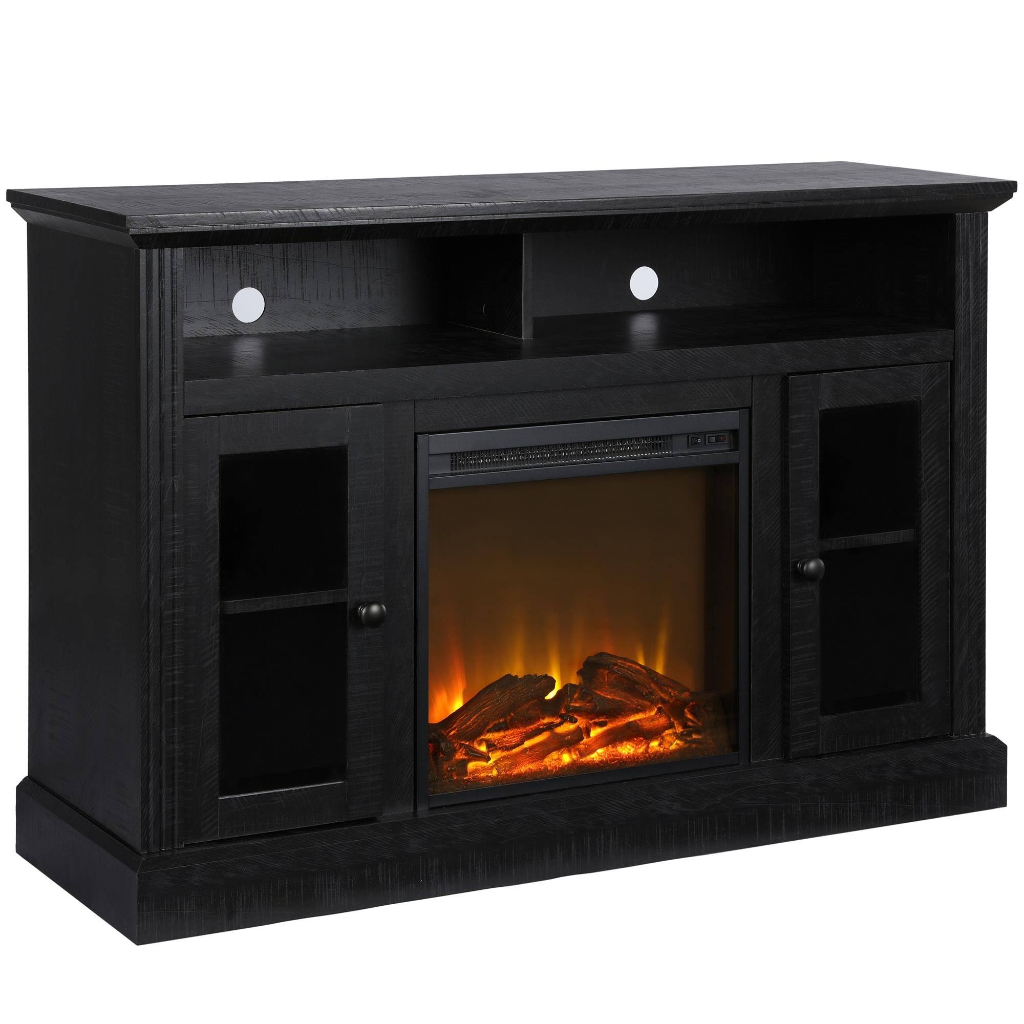 Ameriwood Home Chicago Fireplace TV Console for TVs Up to 50 inch, Black