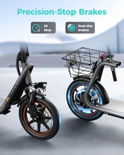 Jasion JS3/PRO Electric Scooter with Seat, 650/850W Peak Motor, 20/25Miles Ranges Scooters for Adults, 20/25MPH Max Speed