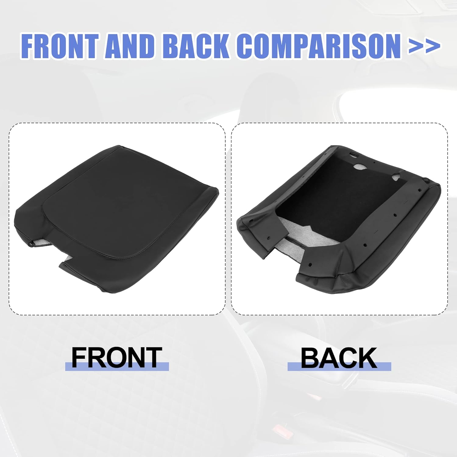 X AUTOHAUX Car Center Console Lid Armrest Seat Box Cover Protector Replacement Microfiber Leather for Dodge for Ram 1500 2500 3500 2009-2017 Black