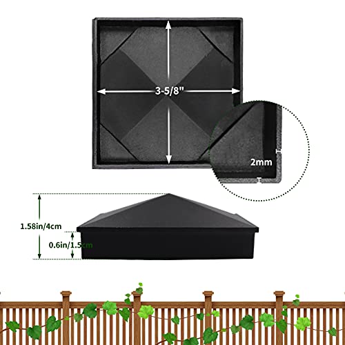 Azdele 6x6 Aluminum Pyramid Post Caps Cover for 6x6 Nominal Wood Post(Actual 5.5" x 5.5" Wood Post), with Matte Finish Powder Coated Surface