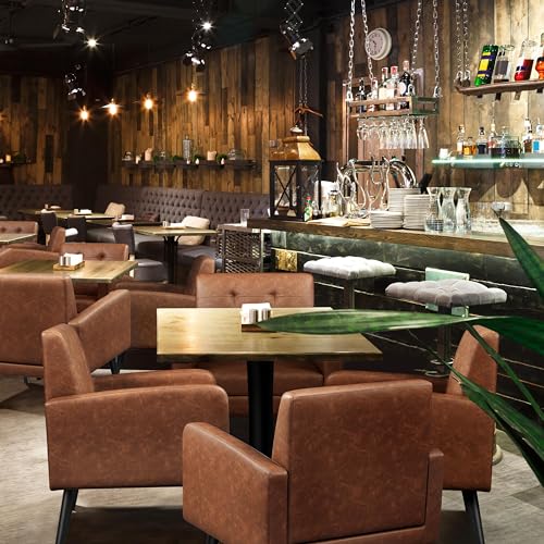 Yaheetech Mid-Century Accent Chairs, PU Leather Modern Upholstered Living Room Chair