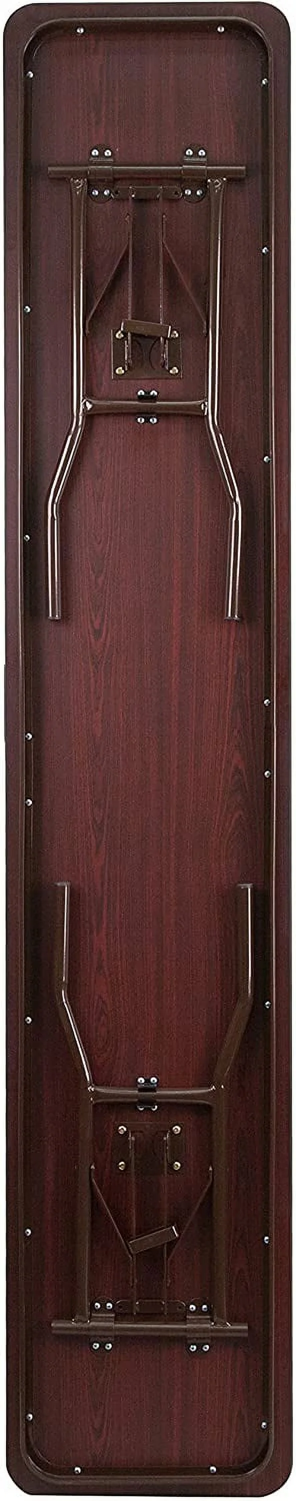8-Foot Mahogany Melamine Laminate Folding Training/Seminar Table - Event Table