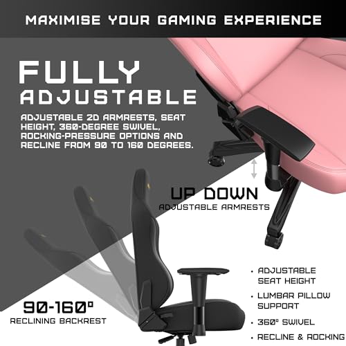 Anda Seat Phantom 3 Fabric Gaming Chairs for Adults - Large Wide Seat Gaming Chair with Lumbar Support