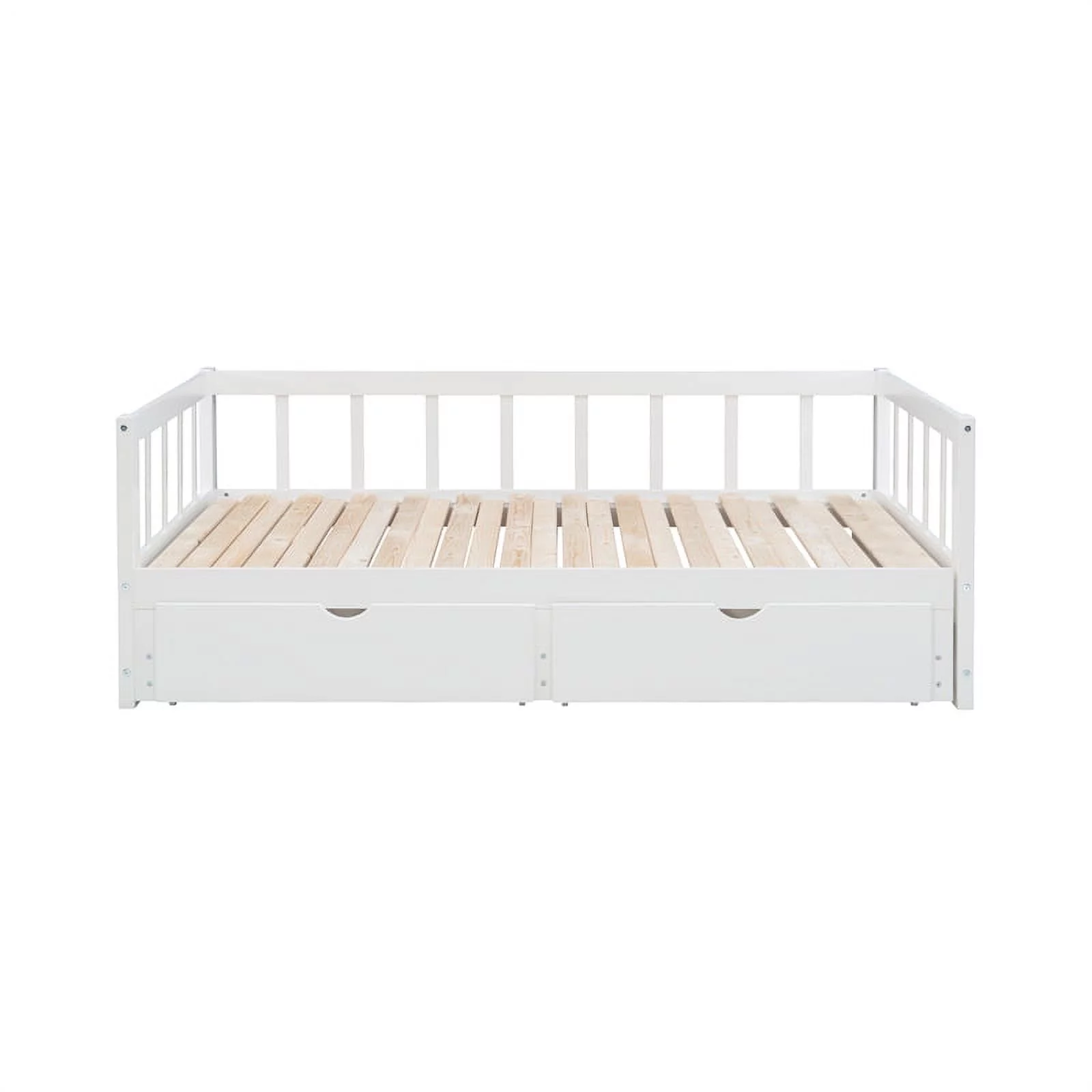 Linon Macey Wood Storage Trundle Daybed in White