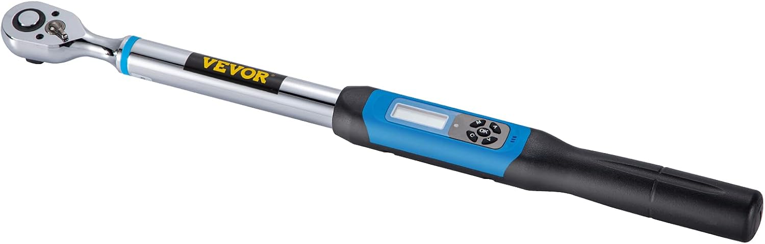 VEVOR Digital Torque Wrench, 1/2" Drive Electronic Torque Wrench, Torque Wrench Kit 7.47-147.5 ft-lb Torque Range Accurate to &plusmn;2%