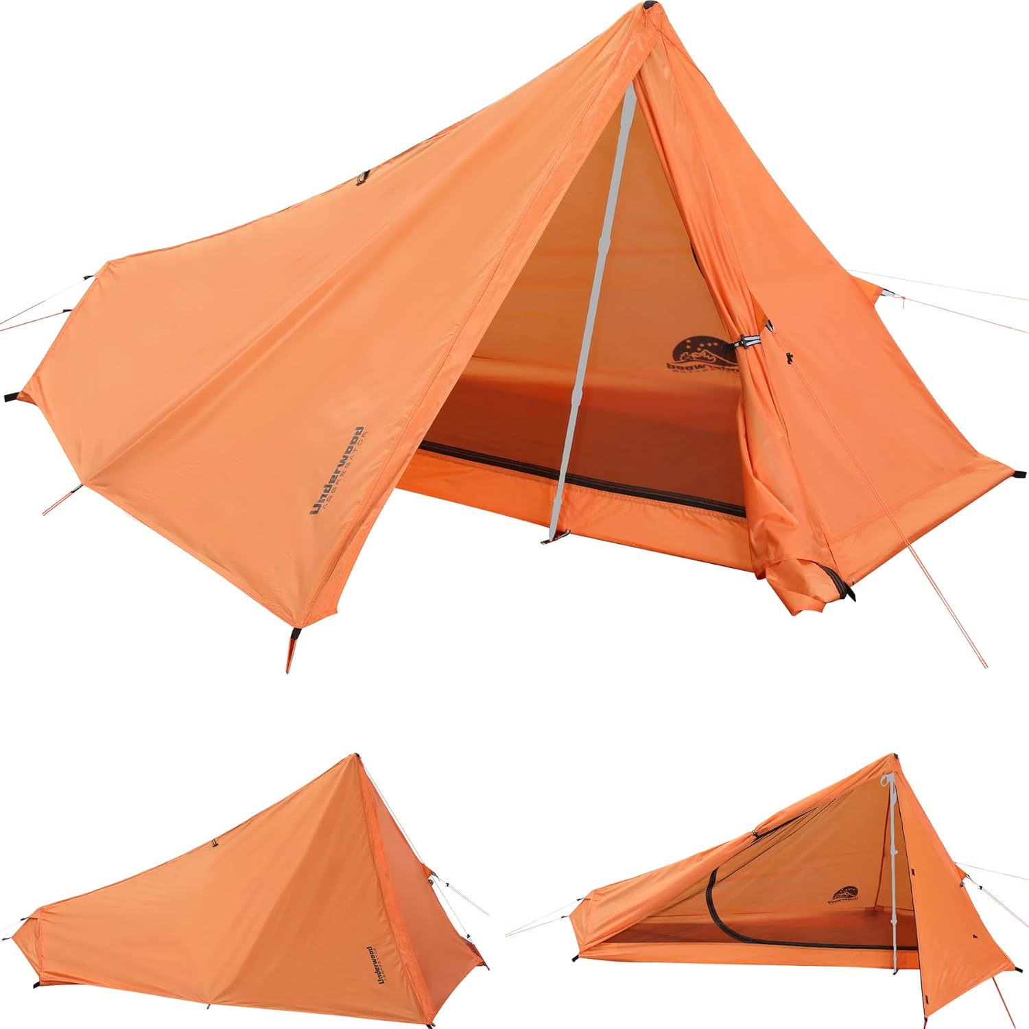 1 Person and 2 Person Trekking Pole Tent for Backpacking, Ultralight Backpacking Tent, Waterproof Hiking Tent for Camping