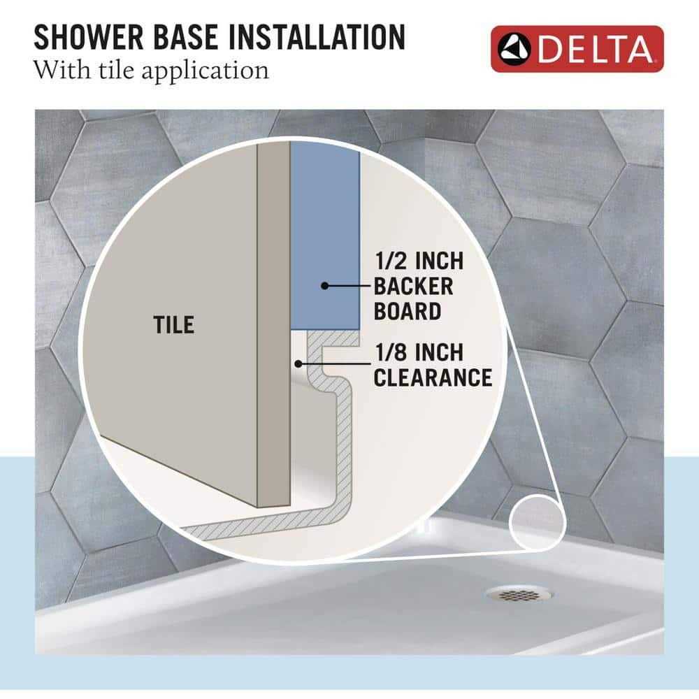 Delta Classic 500 Shower Base Center Drain Gloss White - Shop Hardware Tools Online Store