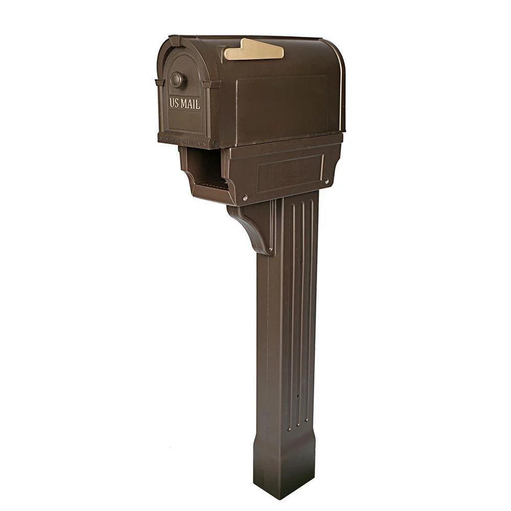 Postal Pro Hampton Plastic Mailbox and Post Kit - Bronze - Curated Treasures Market