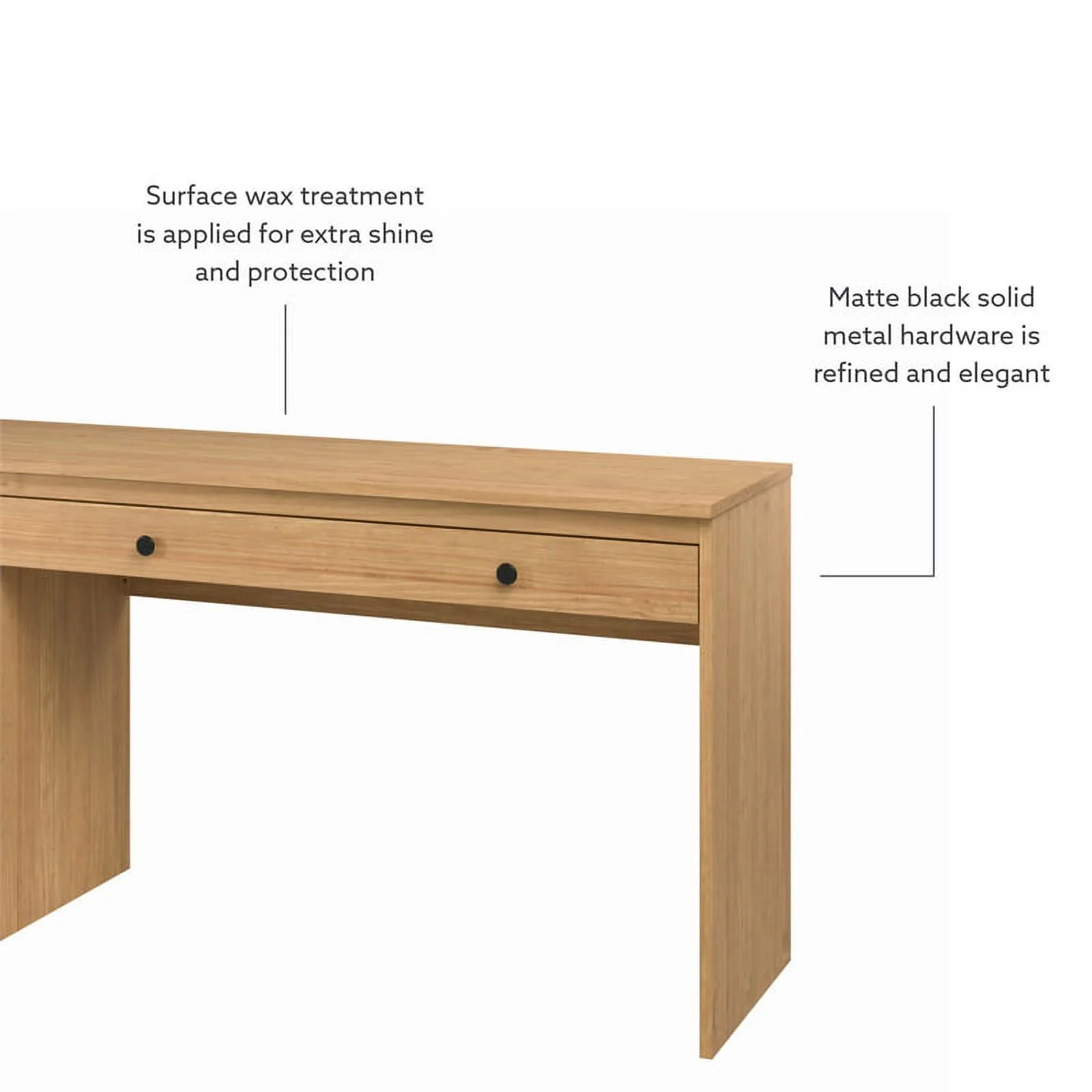 Linon Cody Wood Desk with File Cabinet in Natural