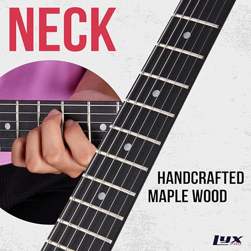 LyxPro 36 Inch Electric Guitar and Kit for Kids with 3/4 Size Beginner’s Guitar, Amp, Six Strings, Two Picks, Shoulder Strap, Digital Clip On Tuner