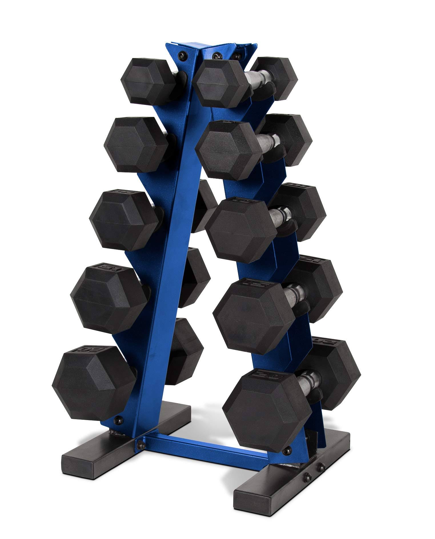 Cap Barbell 150-Pound Dumbbell Set with Rack, Multiple Options