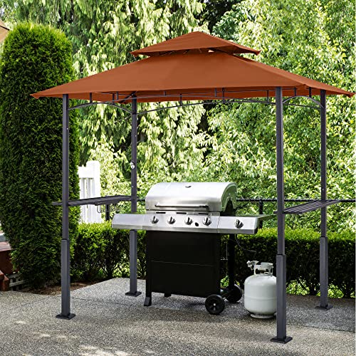 ABCCANOPY 8x5 Grill Gazebo - Outdoor BBQ Canopy Shelter with Led Light for Patio Backyard Grilling (Dark Gray)