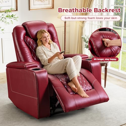 ANJ Power Recliner Chair with USB Ports and Cup Holders