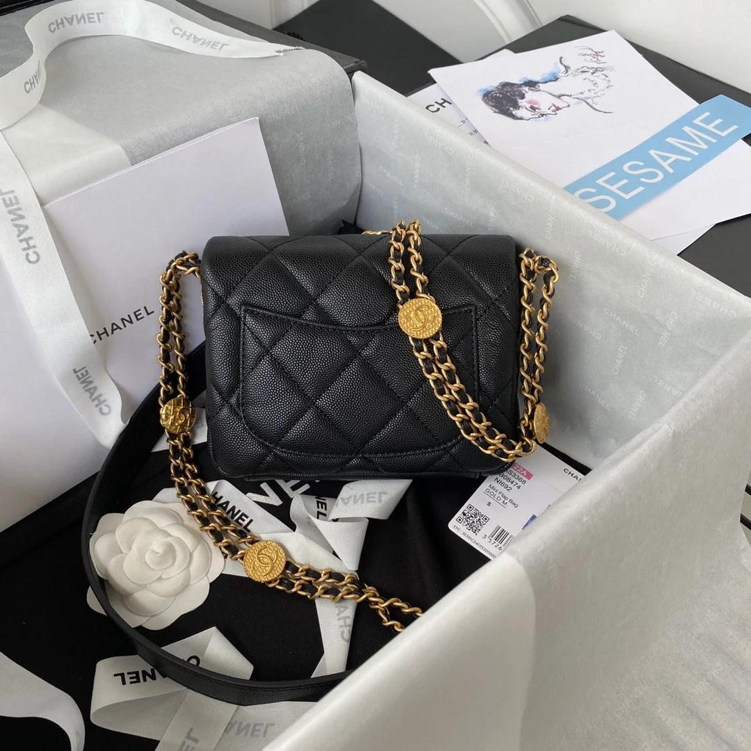 Chanel Mini Flap Bag With Top Handle Gold Hardware Black For Women, Women&rsquo;s Handbags, Shoulder Bags 7.9in/20cm AS2431