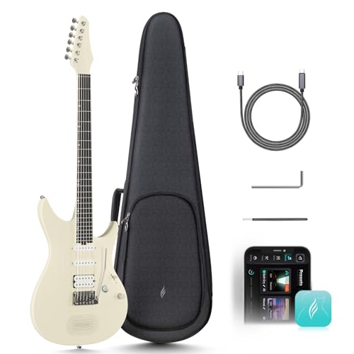 Enya Electric Guitar Inspire 39" Smart Electric Carbon Fiber Guitarra with 15W Wireless Speaker, 20 Distinct Tones, Onboard Presets, Charging Cable