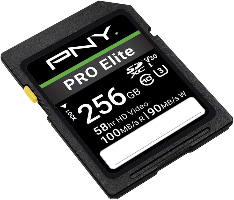 PNY 1TB PRO Elite Class 10 U3 V30 SDXC Flash Memory Card - 100MB/s, Class 10, U3, V30, 4K UHD, Full HD, UHS-I, Full Size SD