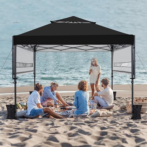 Yaheetech 10x17ft Pop Up Canopy with Awnings, 2-Tier Outdoor Canopy Tent, Heavy Duty Instant Shelter with Ventilation