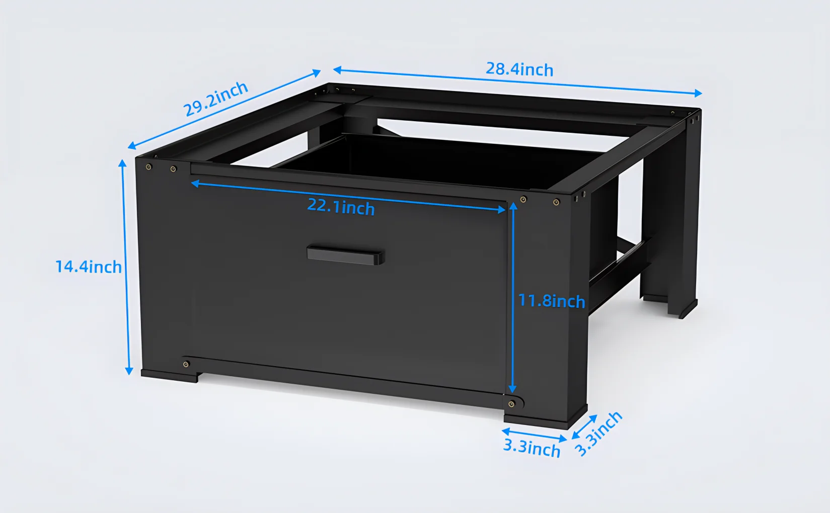 2 Pack Laundry Pedestals 28"× 29" Heavy Duty Inlife Dual Washing Machine Pedestals, Washer and Dryer Stands, Stainless Steel, Black
