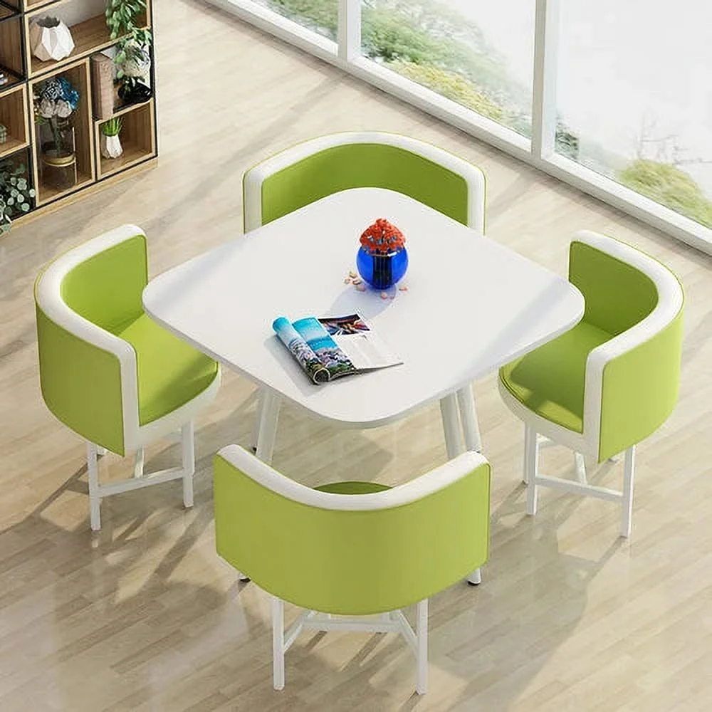 Dining Table Set 4 Chairs Office Reception Seat Suits Negotiation Table Casual Visitor Round Table Visitor Office Desk Chair Set