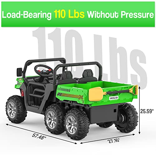 Hetoy Ride On Dump Truck for Kids Ride On Car with Remote Control Electric UTV Vehicles with Electric Dump Bed