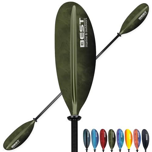 Best Marine and Outdoors Kayak Paddle, Carbon Fiber Shaft & Fiberglass Reinforced Polypropylene Blades, 220cm, 234cm, 250cm